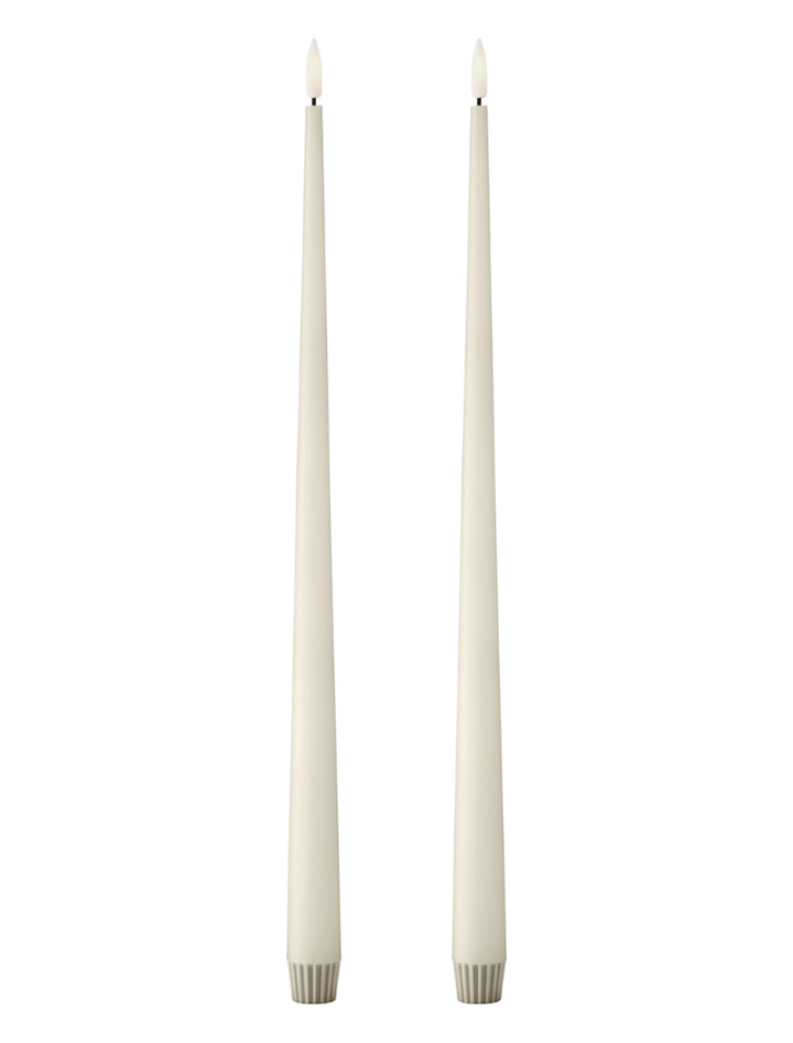 Ester & Erik LED taper candles in elegant white, perfect for modern decor and realistic illumination.