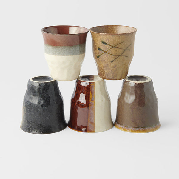 Cups Set Five 260ml Old Kiln Glazes