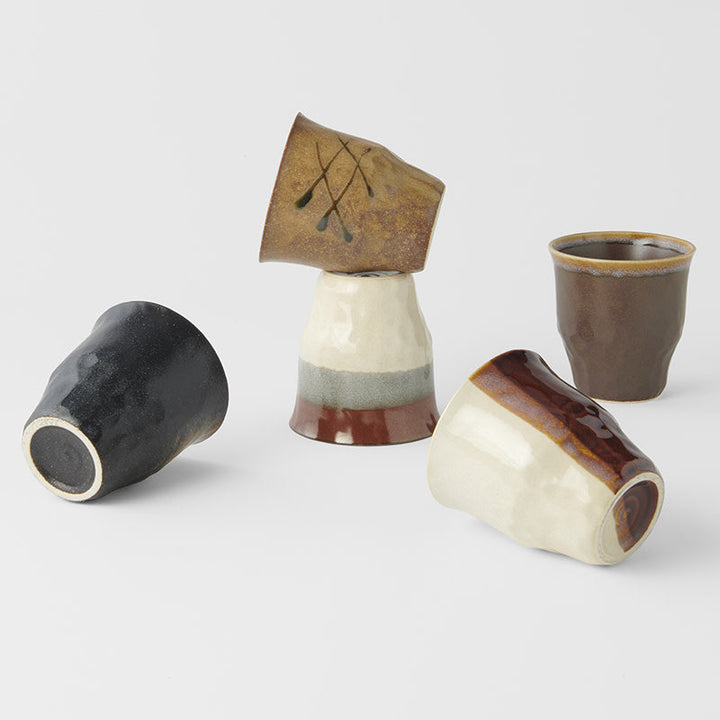 Cups Set Five 260ml Old Kiln Glazes