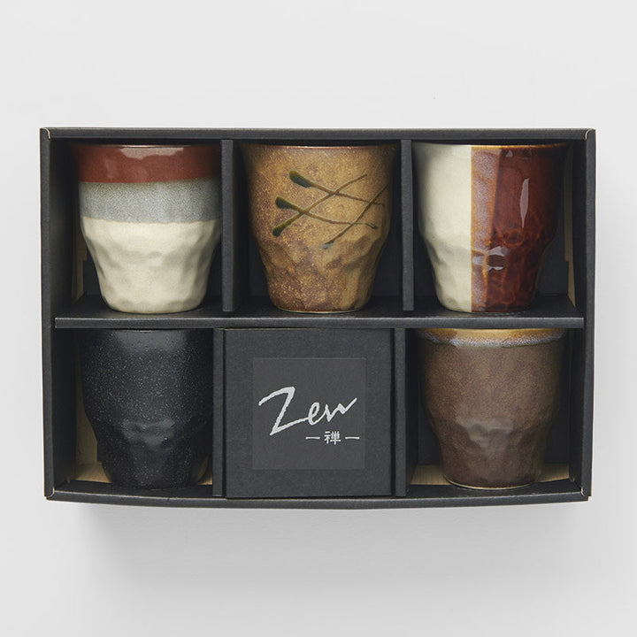 Cups Set Five 260ml Old Kiln Glazes