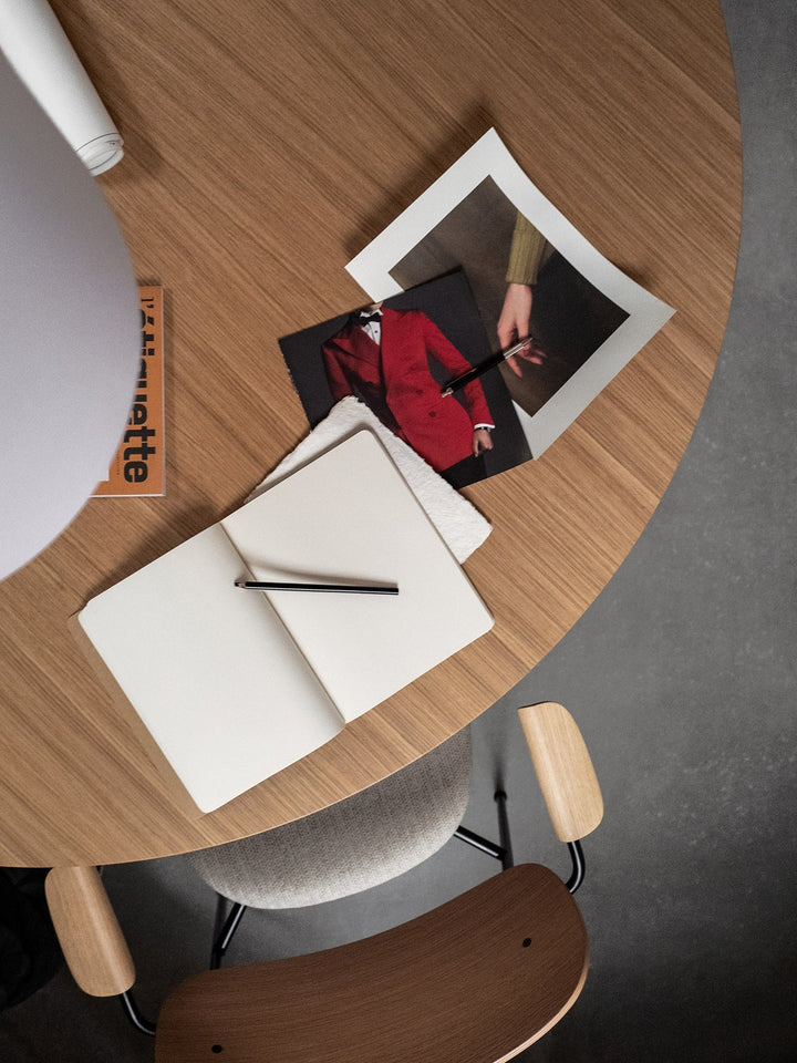 Co Dining Chair, upholstered seat with armrest, Black Frame by Audo Copenhagen - Drawing on The Office Group’s extensive knowledge of workplace needs, the Co Chair pairs a lightweight, sleek profile with great seating comfort – and the option to stack up