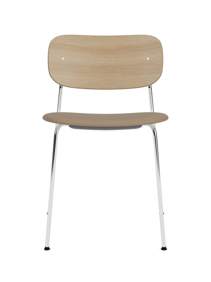 Co Dining Chair, upholstered seat, Chrome by Audo Copenhagen - Drawing on The Office Group’s extensive knowledge of workplace needs, the Co Dining Chair pairs a lightweight, sleek profile with great seating comfort – and the option to stack up to 10 chair