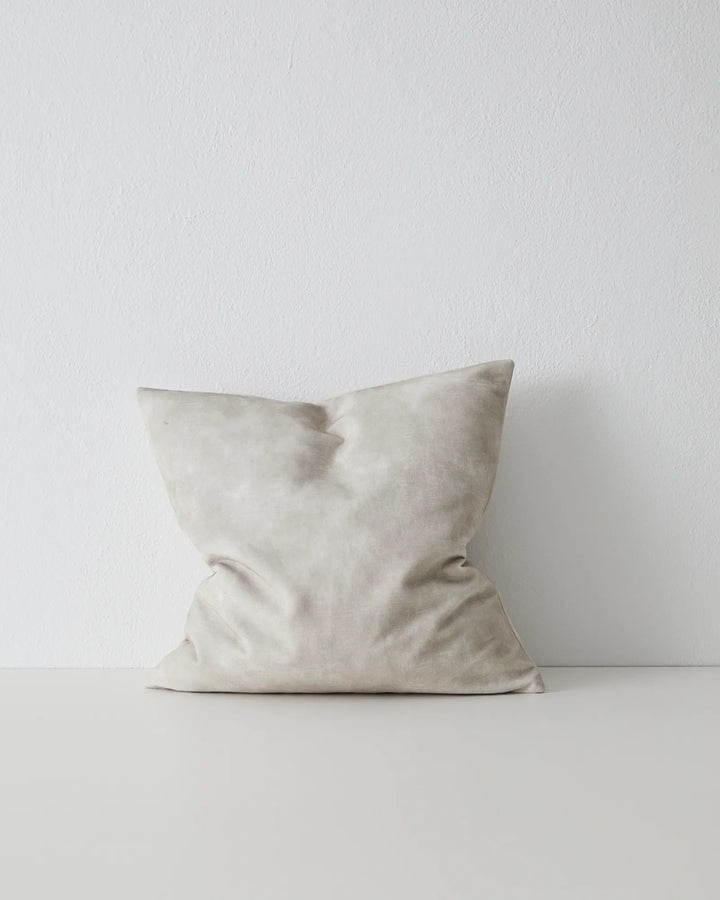 Ava Ecru - Plush Velvet Cushion in Bone White Discover the luxurious Ava Ecru cushion, featuring rich textures and a stunning bone white color, perfect for any decor.