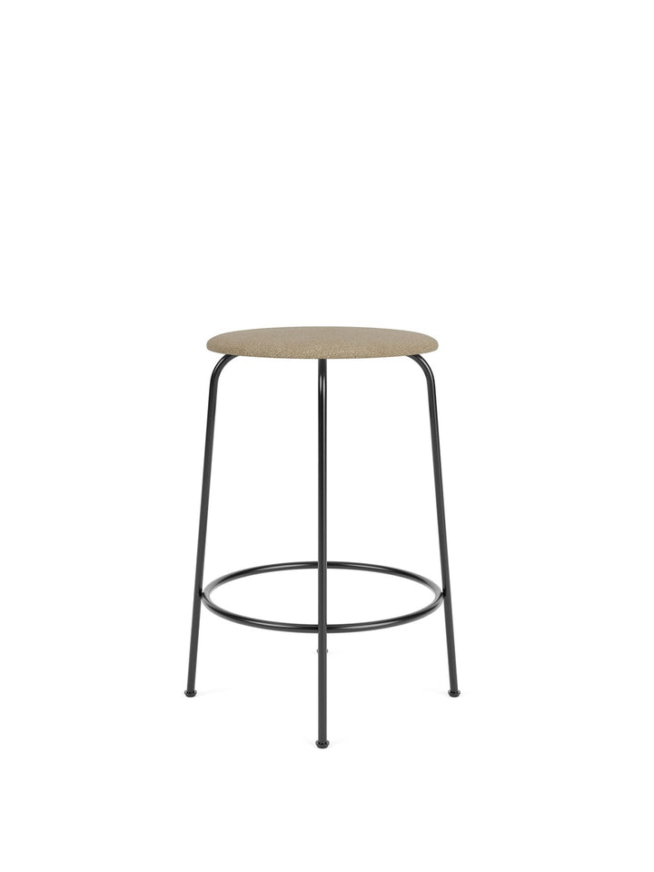 Afteroom Counter Stool, Upholstered Seat by Audo Copenhagen - Effortlessly blend style and comfort with the Afteroom Counter Stool. Crafted with clean lines and a sturdy steel base, this stool adds durability to any space. Customize the upholstery and cho