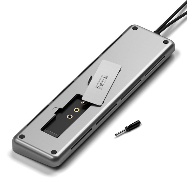 Satechi Dual Dock Stand (Space Grey) Elevate your setup and boost your computer’s performance with the new Dual Dock Stand - a Docking Station with NVMe SSD Enclosure. Designed for both business and creative professionals, this dual dock will transform yo