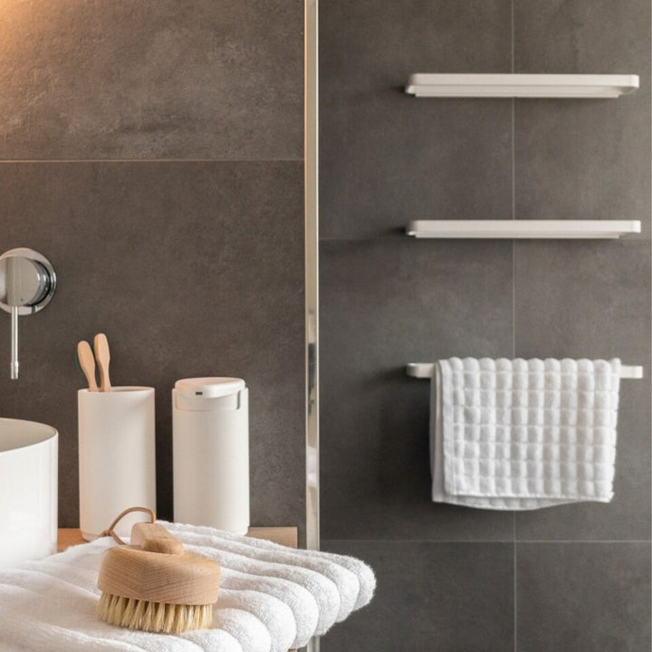 Rim Double Towel Rail Small, D44xW12xH3cm, White