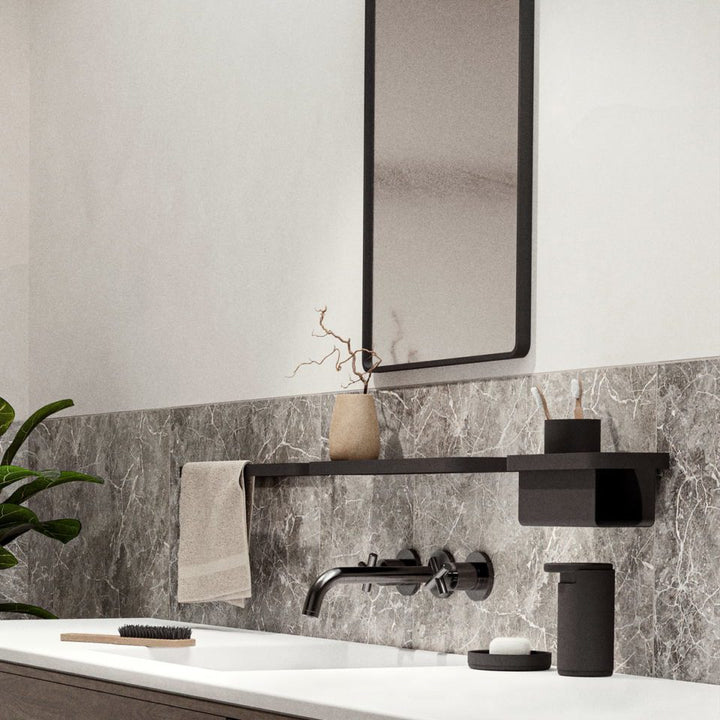 Rim Double Towel Rail Small, D44xW12xH3cm, Black