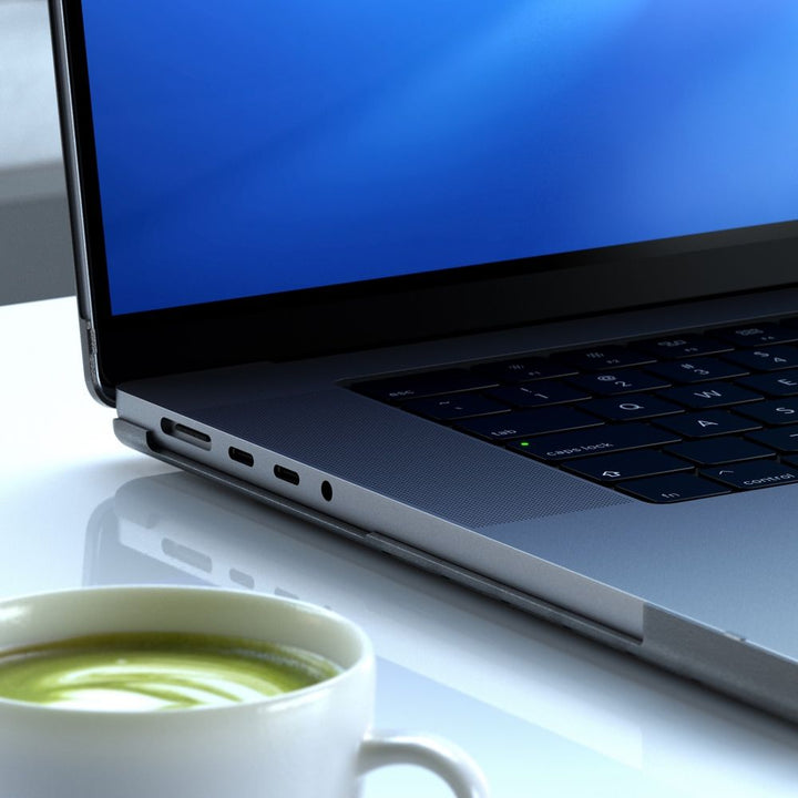 Satechi Eco-Hardshell Case for MacBook Pro 16" Exclusively designed for 2021 MacBook Pro 16", the Eco-Hardshell is comprised of recycled polycarbonate plastic which is 100% fully recyclable. This sleek and lightweight case features an anti-scratch and ant