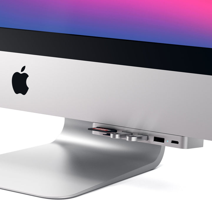 Satechi USB-C Clamp Hub Pro for iMac and iMac Pro Exclusively designed for the iMac and iMac Pro (2017 and later) the Satechi Clamp Hub Pro offers convenient access for all the most-loved ports and devices.This Satechi hub adds functionality to your deskt