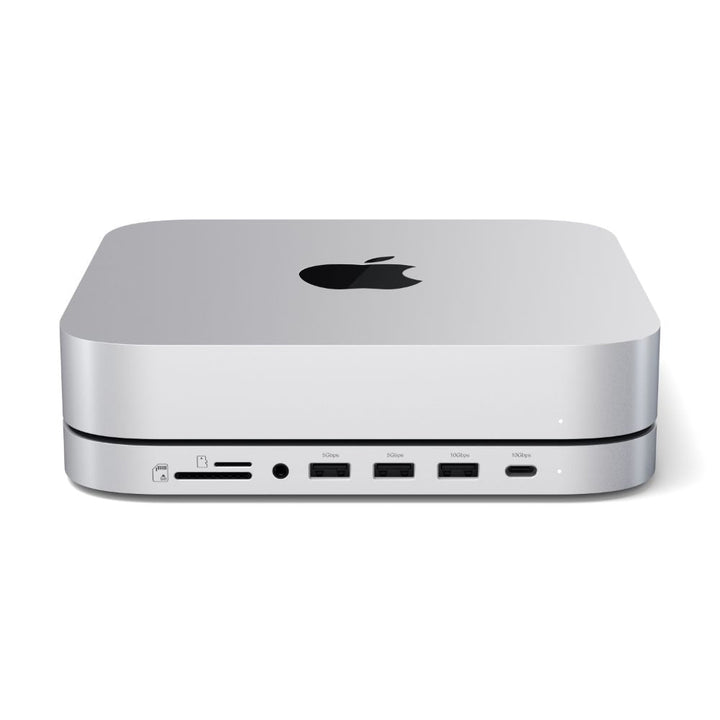 Satechi Stand & Hub for Mac Mini/Studio with NVME SSD Enclosure (Silver) Expand your connectivity options over a single cable with the Satechi Stand & Hub for Mac Mini/Studio with NVMe SSD Enclosure. Designed to complement Mac Mini and Mac Studio, this co