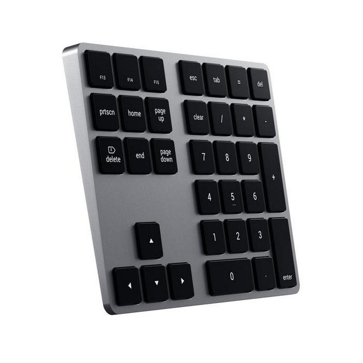 Satechi Bluetooth Extended Keypad Expand your keyboard with the Satechi Bluetooth Extended Keypad. Featuring a full number pad, navigational arrows, and convenient Mac OS shortcut keys, the Bluetooth Extended Keypad restores the functionality of a desktop