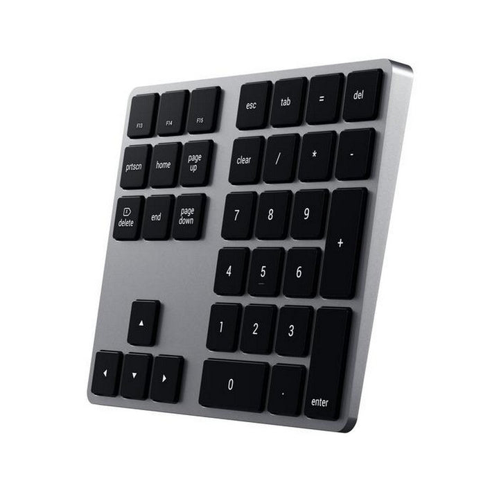 Satechi Bluetooth Extended Keypad Expand your keyboard with the Satechi Bluetooth Extended Keypad. Featuring a full number pad, navigational arrows, and convenient Mac OS shortcut keys, the Bluetooth Extended Keypad restores the functionality of a desktop