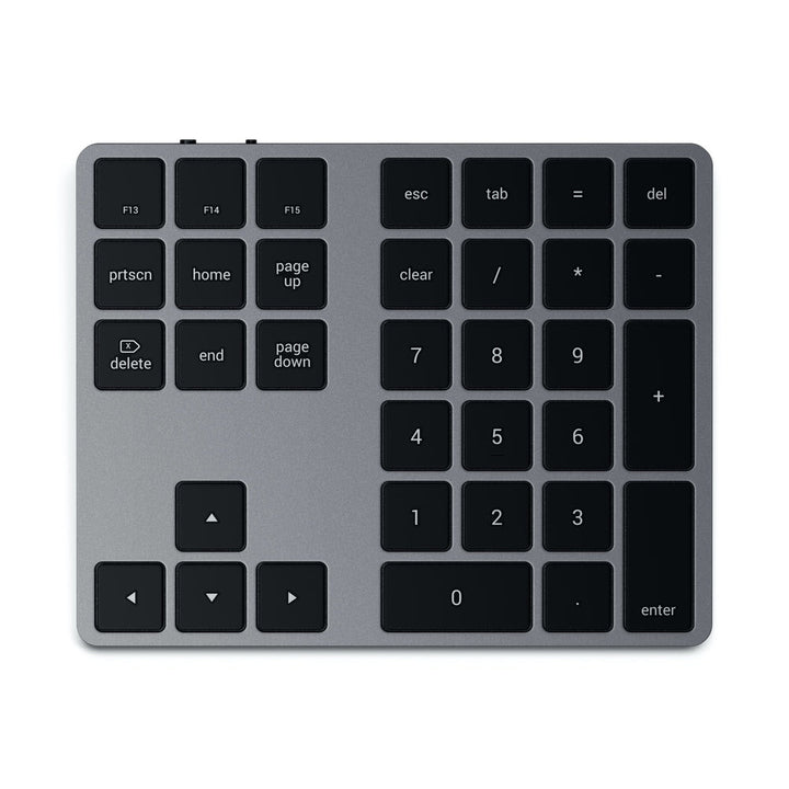 Satechi Bluetooth Extended Keypad Expand your keyboard with the Satechi Bluetooth Extended Keypad. Featuring a full number pad, navigational arrows, and convenient Mac OS shortcut keys, the Bluetooth Extended Keypad restores the functionality of a desktop