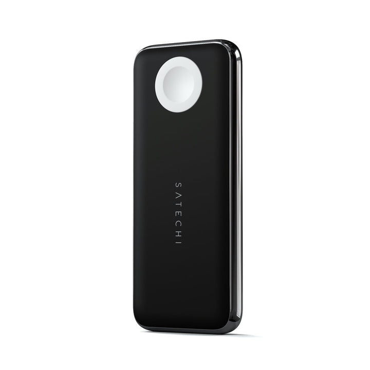 Satechi Quatro Wireless Power Bank (10000mAh) Experience the convenience of wireless charging on-the-go with the Satechi Quatro Wireless Power Bank - 10000 mAh. Combining the best of both portable and wireless charging, the Quatro Power Bank features a Qi