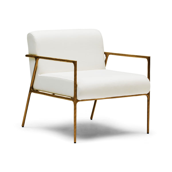 Mila Chair with Arms Powder White & Gold