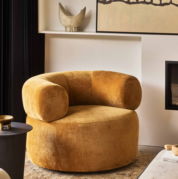 Shop Gaia Swivel Chair Sienna - Luxurious Accent Chair at beon.com.au