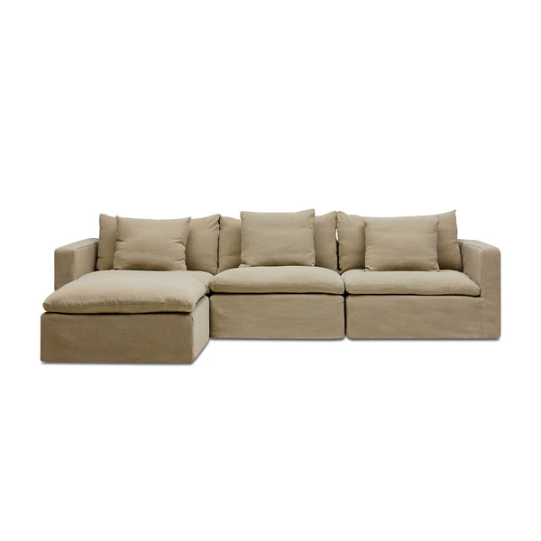Cape Modular Sofa Warm Stone 3 Seat with Ottoman