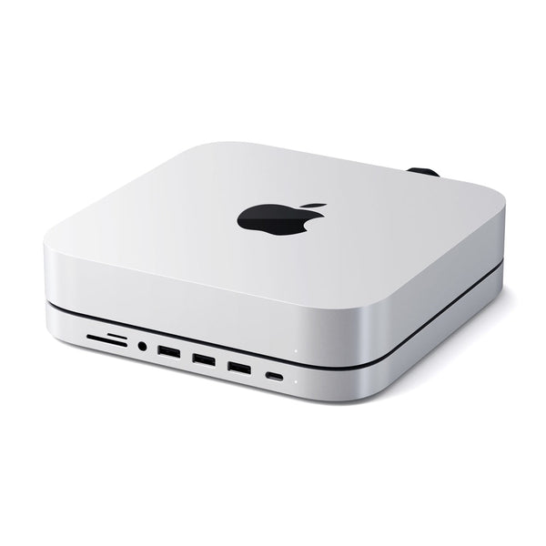 Satechi Aluminium Stand and Hub for Mac Mini/Mac Studio First of its kind, the USB-C Aluminium Stand & Hub elevates and transforms your Mac Mini/Mac Studio into a powerful, surprisingly compact workstation. Equipped with a USB-C data port, three USB-A 3.0