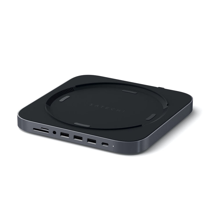 Satechi Aluminium Stand and Hub for Mac Mini/Mac Studio First of its kind, the USB-C Aluminium Stand & Hub elevates and transforms your Mac Mini/Mac Studio into a powerful, surprisingly compact workstation. Equipped with a USB-C data port, three USB-A 3.0