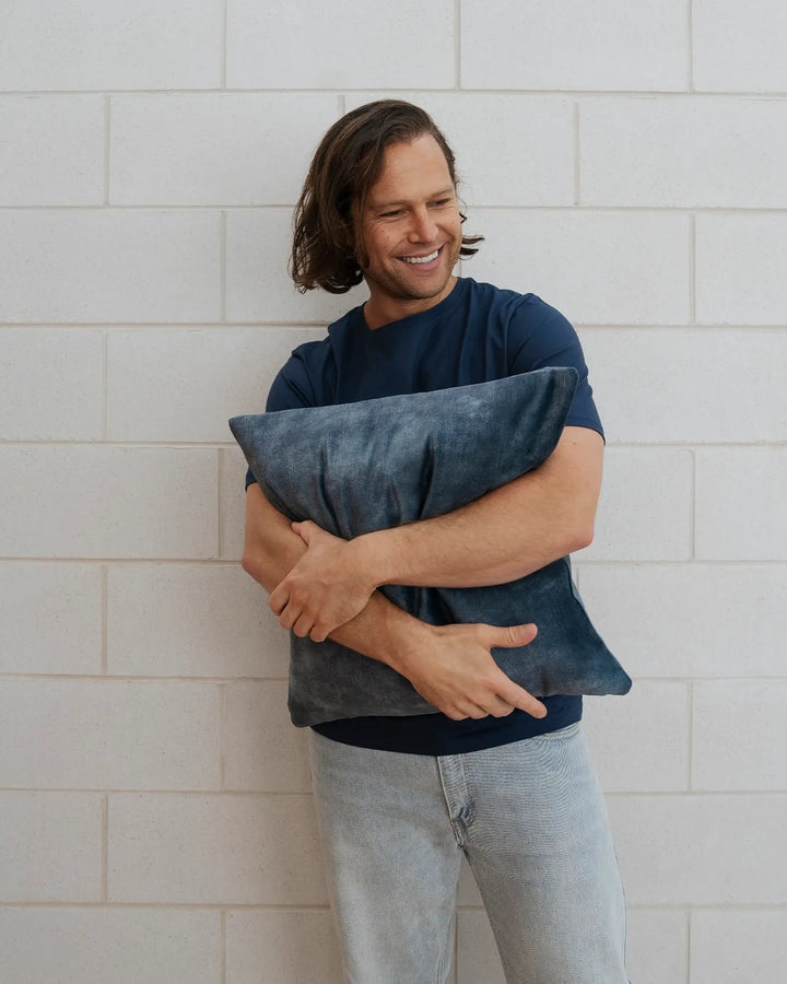 Ava Atlantic Cushion - Velvet-Look Home Essential Discover the Ava Atlantic cushion in moody-blue. Soft, rich texture in a 50cm x 50cm size, perfect for any decor.