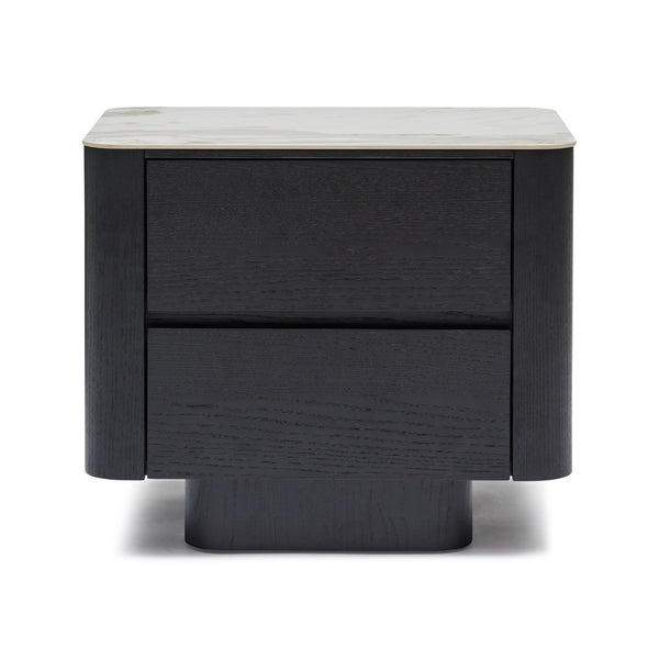 Clio Bedside Black White Marble Ceramic