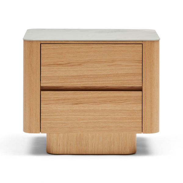 Clio Bedside Natural White Marble Ceramic