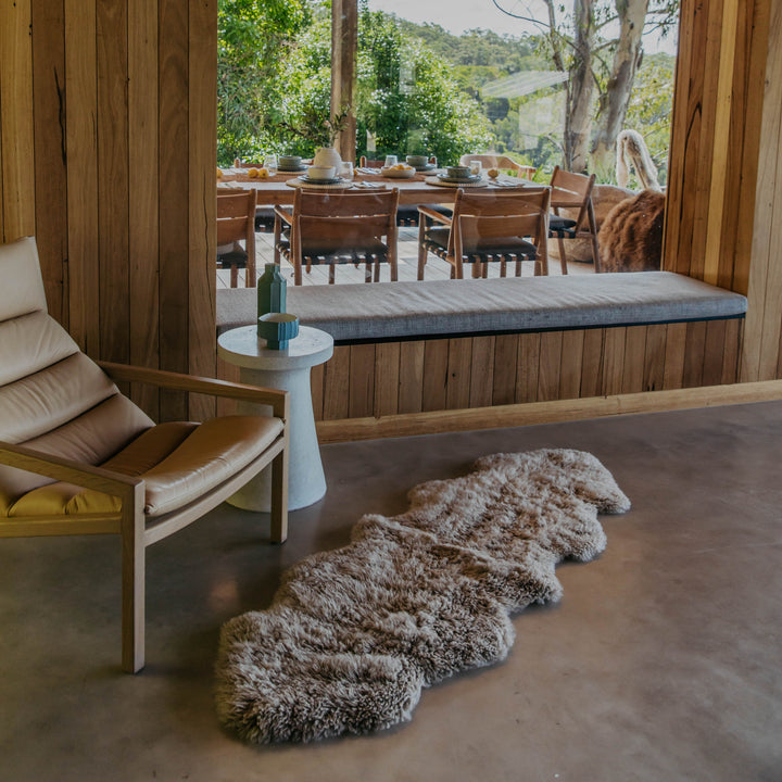 Home Curly Long Wool Double Rug