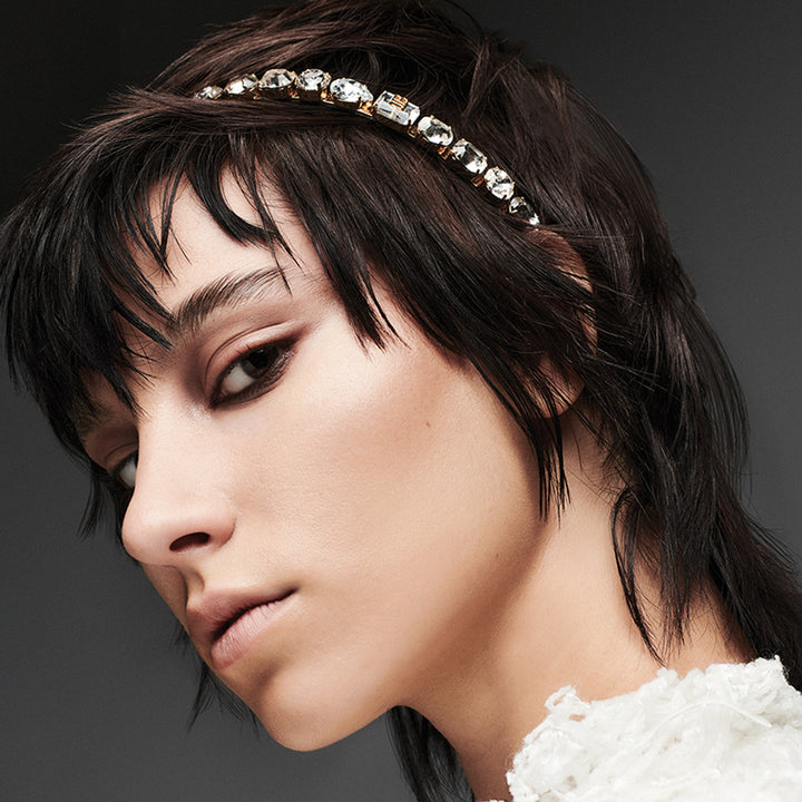 Balmain Crystal Gold & Silver Small Headband FW23