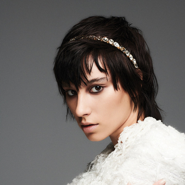 Balmain Crystal Gold & Silver Small Headband FW23
