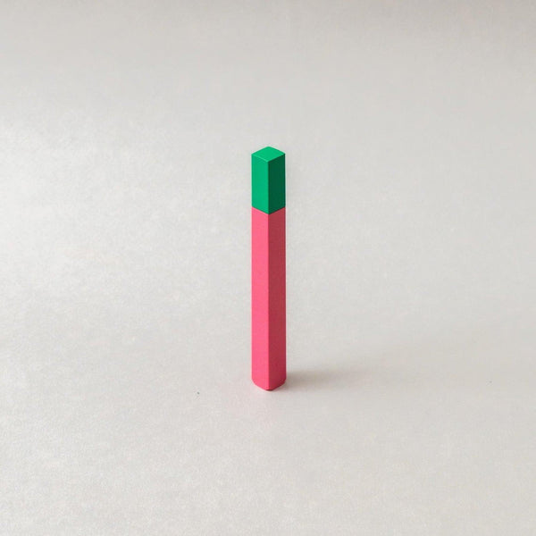 Queue Gloss Pink/Green Petrol Lighter by TSUBOTA PEARL, handcrafted in Tokyo, showcasing a sleek design.