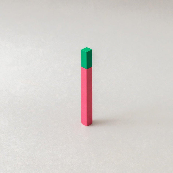 Queue Gloss Pink/Green Petrol Lighter by TSUBOTA PEARL, handcrafted in Tokyo, showcasing a sleek design.