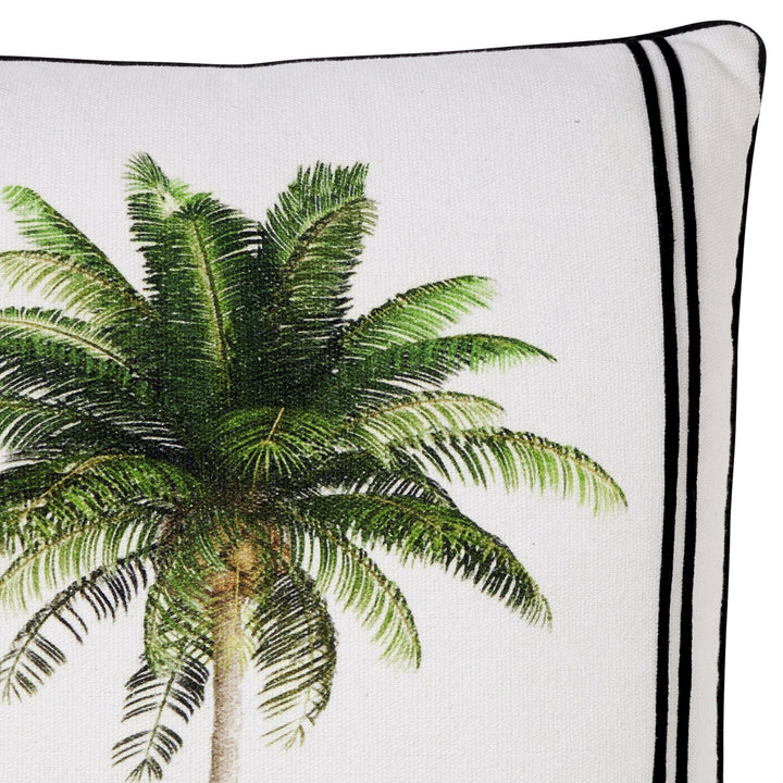 Bahama Palm 50x50 Indulge in luxury with the 100% cotton Bahama Palm 50x50. Its delicate printed design, intricate appliques, and intricate piping create a truly exquisite look and feel.