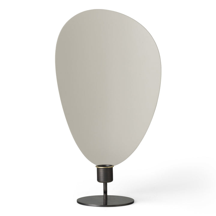 Flambeau Table Candle Holder by Audo Copenhagen - Inspired by French modernist lighting fixtures and designed to resemble a flickering flame, Flambeau is a sculptural design with playful presence. The metal backplate magnifies and reflects candlelight to