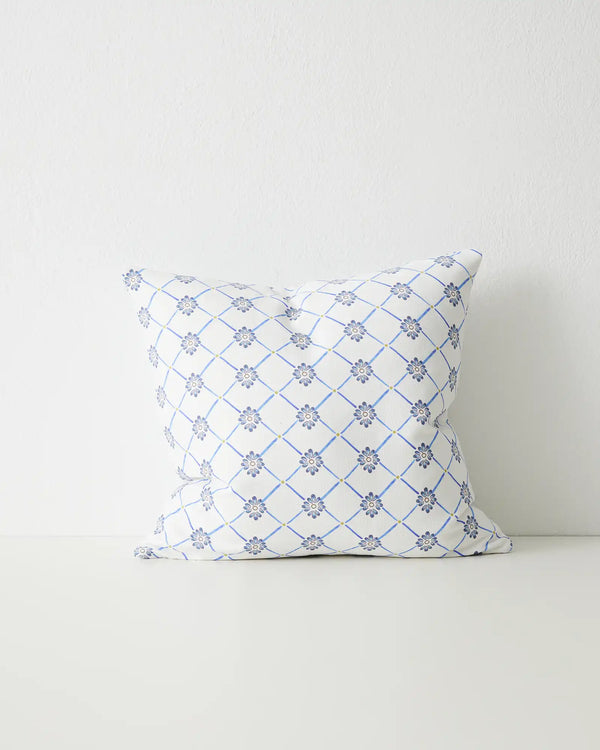 Elba Ocean Inspired by handmade tiles found on the Mediterranean coast, Elba Ocean offers a hand-painted watercolour geometric motif with touches of floral components. The small-scale design is available in two colourways that are perfect for summer. The