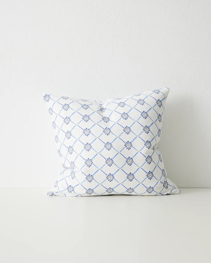 Elba Ocean Inspired by handmade tiles found on the Mediterranean coast, Elba Ocean offers a hand-painted watercolour geometric motif with touches of floral components. The small-scale design is available in two colourways that are perfect for summer. The