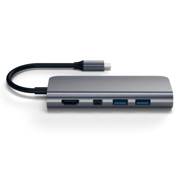 Satechi USB-C Multimedia Adapter 4K Ethernet Display-Port Introducing the Satechi Aluminium USB-C Multimedia Adapter with all your favourite legacy ports bundled into 1 sleek, aluminium adapter. Connect a laptop or desktop to a plethora of devices and per