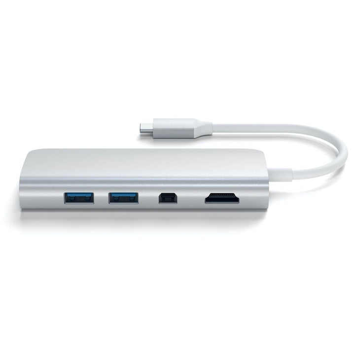 Satechi USB-C Multimedia Adapter 4K Ethernet Display-Port Introducing the Satechi Aluminium USB-C Multimedia Adapter with all your favourite legacy ports bundled into 1 sleek, aluminium adapter. Connect a laptop or desktop to a plethora of devices and per
