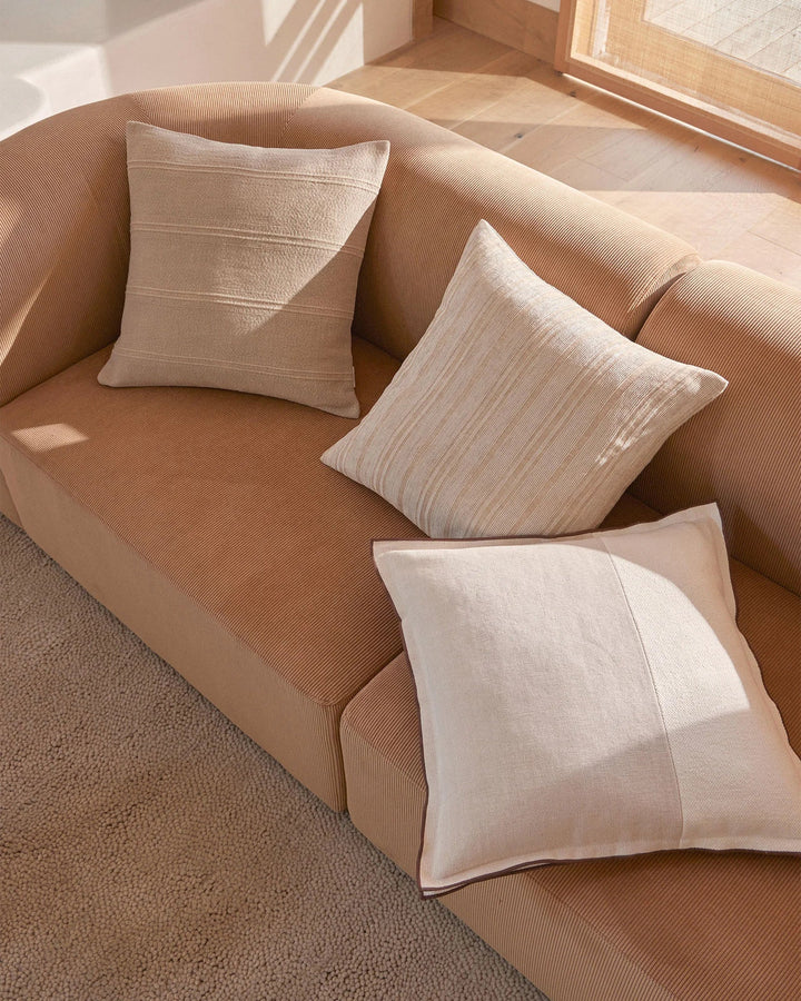 Adriana Natural A woven mix of lustrous chenille and dry natural fibres gives Adriana a chic finish and luxe feel. The Natural colourway is your go to neutral, pairing linen with sandstone stripes.Timeless and classic in its texture, Adriana is suited to
