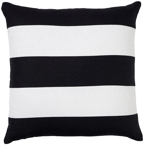 Linen Stripe Black 50x50