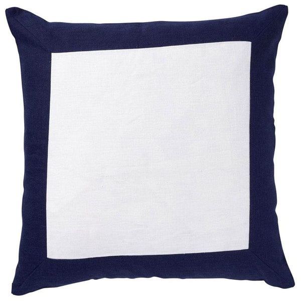 Linen Border Navy 50x50