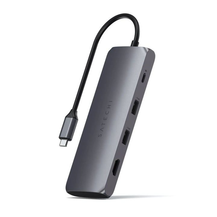 Satechi USB-C Hybrid Multiport Adapter with SSD Enclosure Level up your data storage at home or on-the-go using the Satechi USB-C Hybrid Multiport Adapter. Combining the convenience of an external drive and USB-C hub, the USB-C Hybrid Multiport Adapter fe