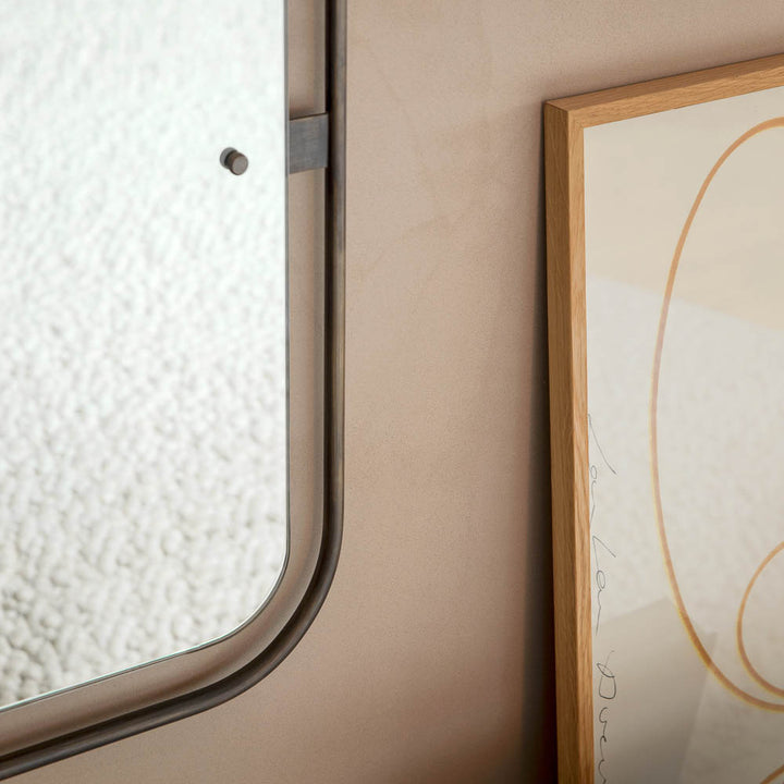 AUDO Nimbus Mirror, Rectangular, Bronzed Brass by Audo Copenhagen - Looking to the way in which a picture or a painting is framed, the Copenhagen-based design studio Krøyer-Sætter-Lassen investigated how an entire frame could surround a mirror without det