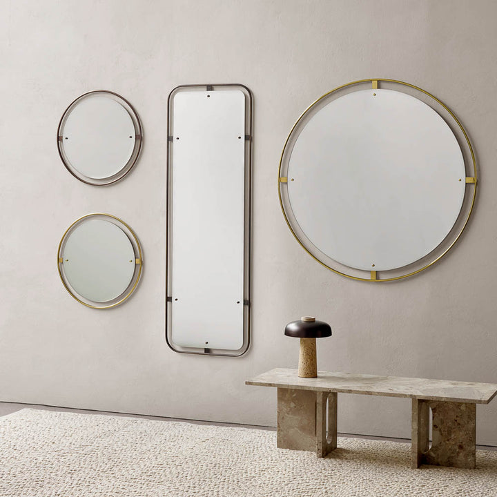 AUDO Nimbus Mirror, Rectangular, Bronzed Brass by Audo Copenhagen - Looking to the way in which a picture or a painting is framed, the Copenhagen-based design studio Krøyer-Sætter-Lassen investigated how an entire frame could surround a mirror without det