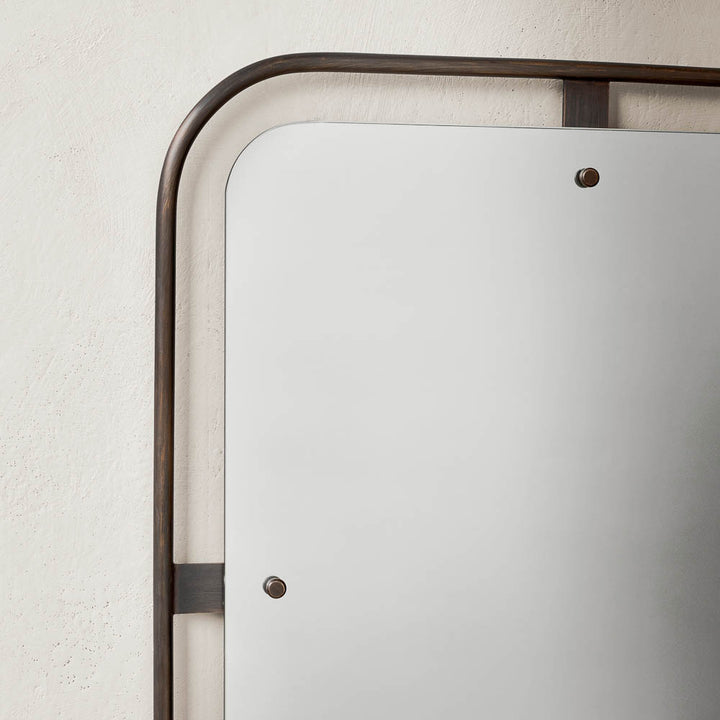 AUDO Nimbus Mirror, Rectangular, Bronzed Brass by Audo Copenhagen - Looking to the way in which a picture or a painting is framed, the Copenhagen-based design studio Krøyer-Sætter-Lassen investigated how an entire frame could surround a mirror without det