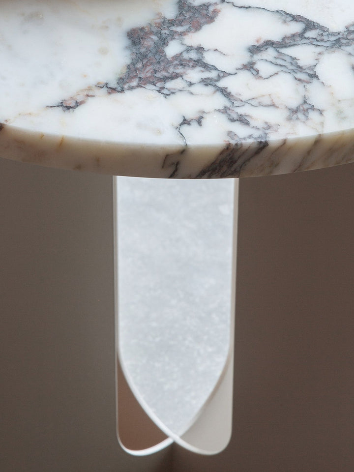 Androgyne Side Tabletop Dia. 42 cm (for Side Table 40 cm), Calacatta Viola Marble