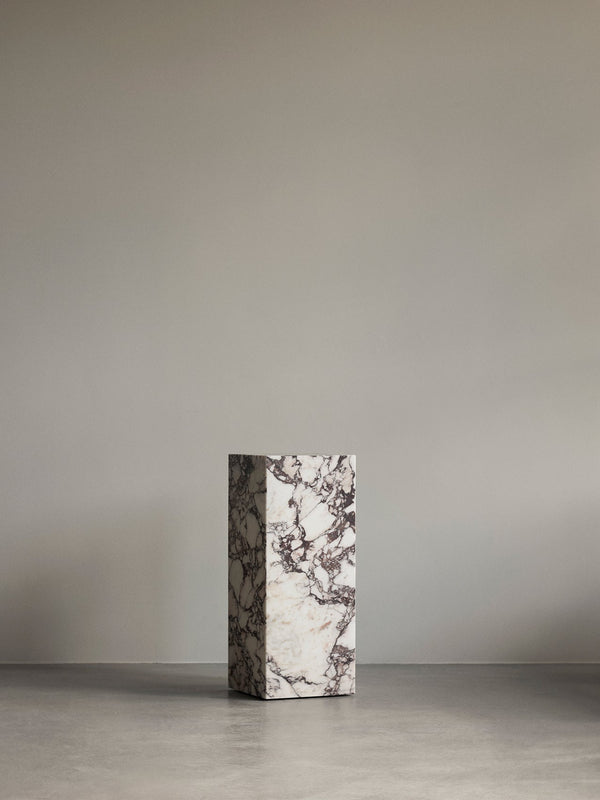 Plinth Pedestal, Rose Calacatta Viola Marble