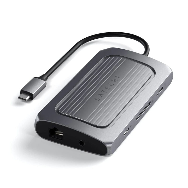 Satechi USB4 Multiport Adapter with 8K HDMI (Space Grey) Maximise your workspace efficiency with the Satechi USB4 Multiport Adapter with 8K HDMI. Featuring next-gen USB4 protocols for better bandwidth management and data transfer, stunning 8K HDMI display