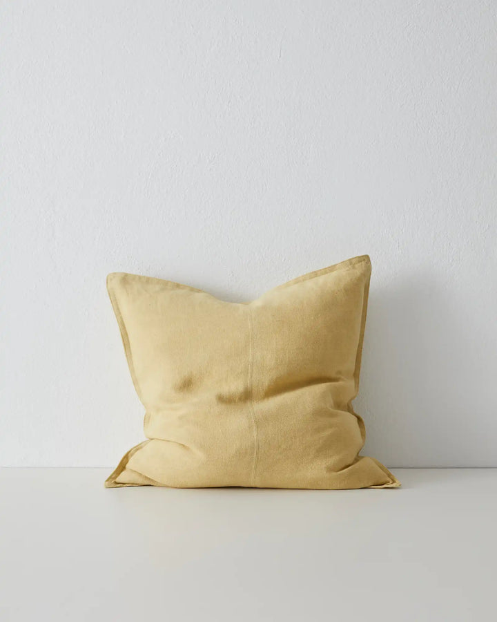 Como Limoncello Cushion - Premium European Linen Our Como range features premium European Linen sourced from France and Italy, stonewashed to achieve a soft, vintage texture. The Como Limoncello cushion boasts a bright, cheerful yellow hue that adds a sun