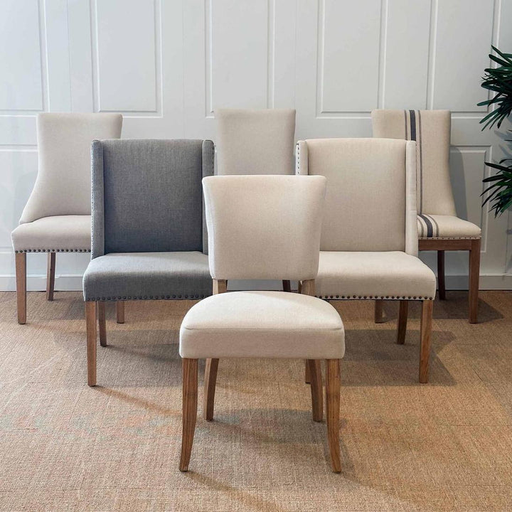 Ithaca Dining Chair Beige W/Studs – BEON