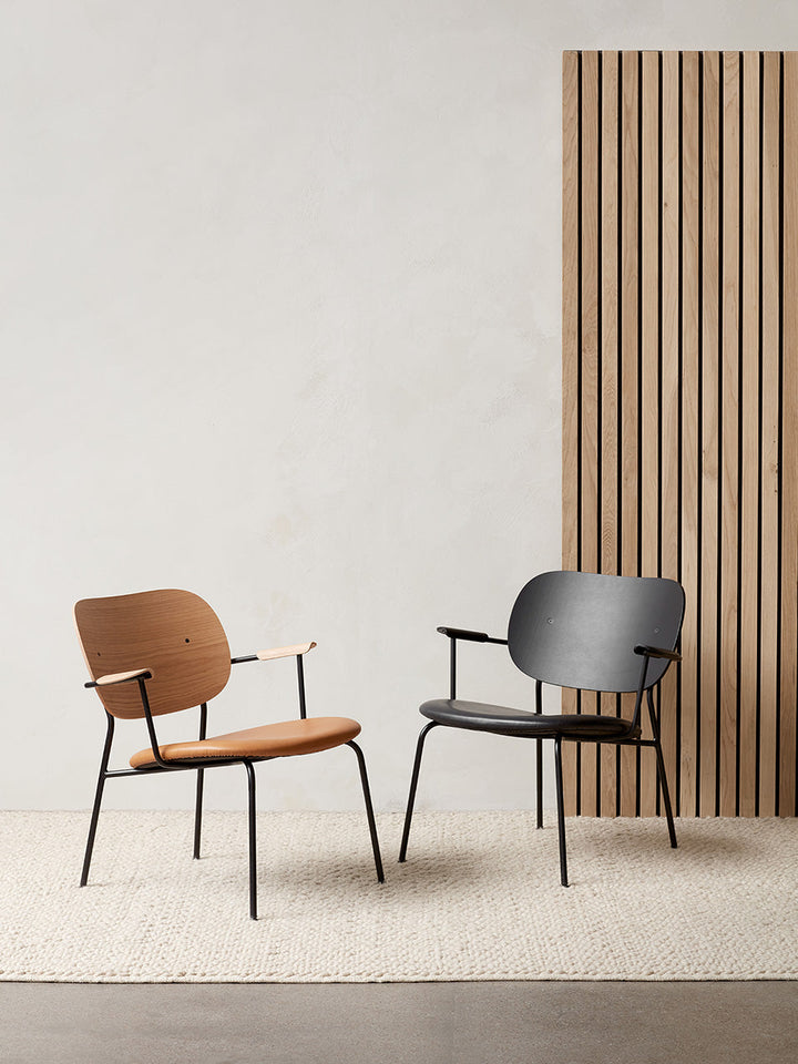 Co Lounge Chair by Audo Copenhagen - Our Co Chair Collection proves that comfort doesn't have to come at the cost of beauty. Equal parts elegance and ease, its graceful minimal, modern frame and supportive, angled backrest make sitting a pleasure — for ho
